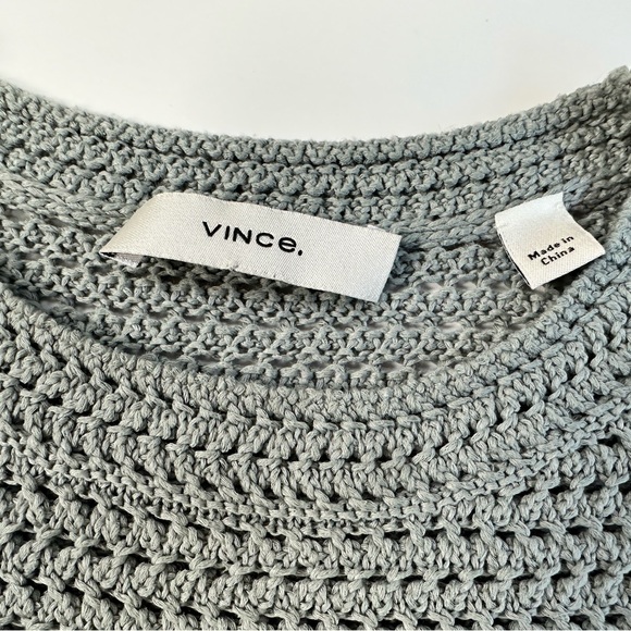 Vince Crochet knit t-shirt top Sage Size S Small Great Condition - Picture 2 of 7